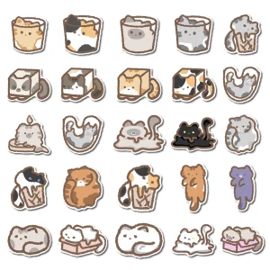 Set 48 stickers mèo